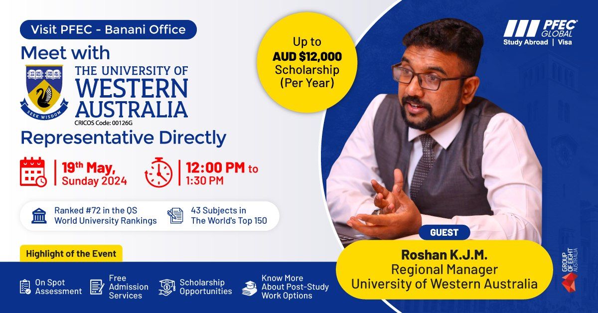 Meet with University of Western Australia Representative Directly at PFEC Global - Banani Office