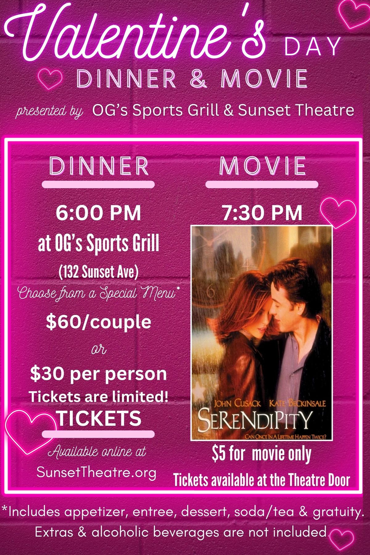 Valentine's Day Dinner & Movie: Serendipity 