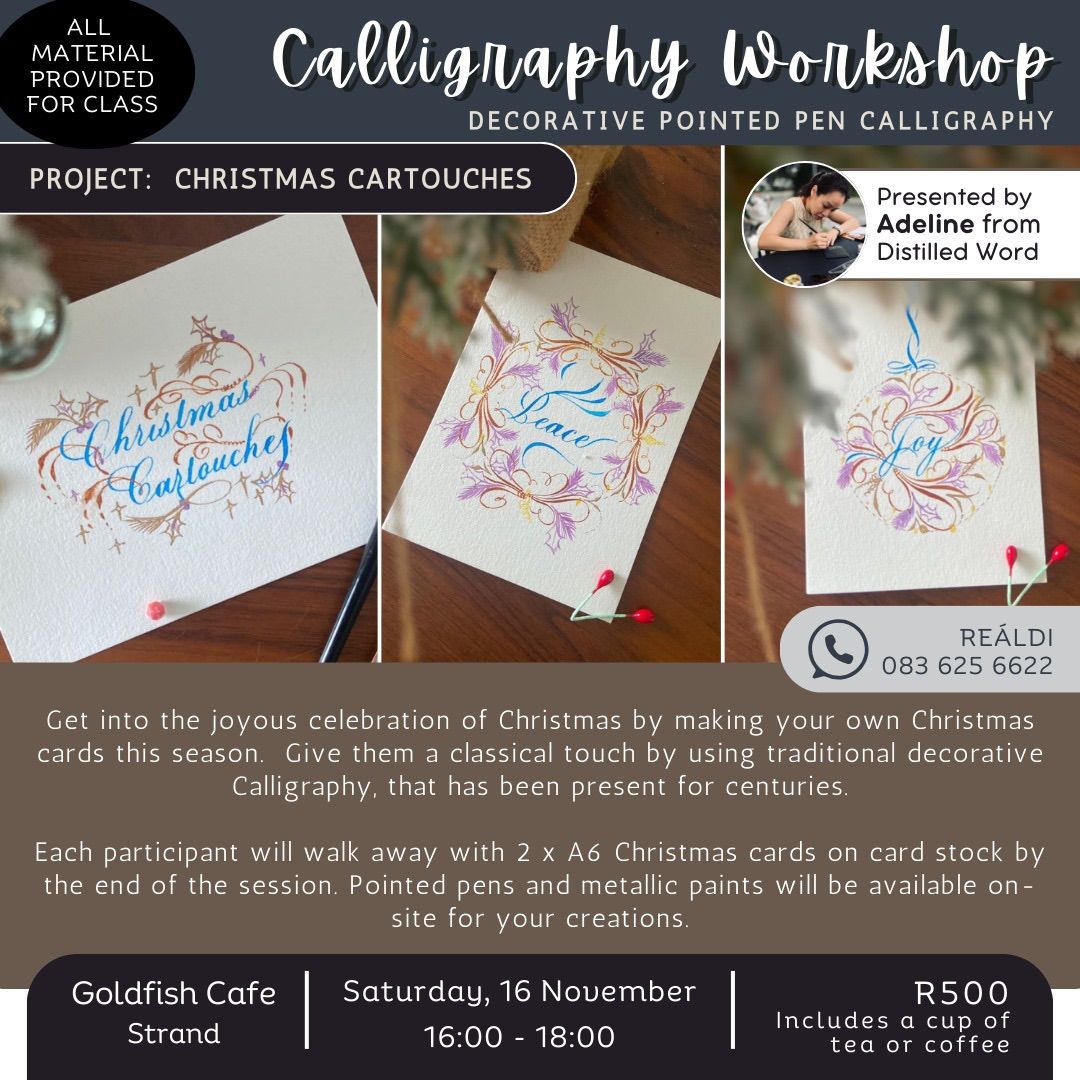 Decorative pointed pen Calligraphy Workshop: Christmas Cartouches