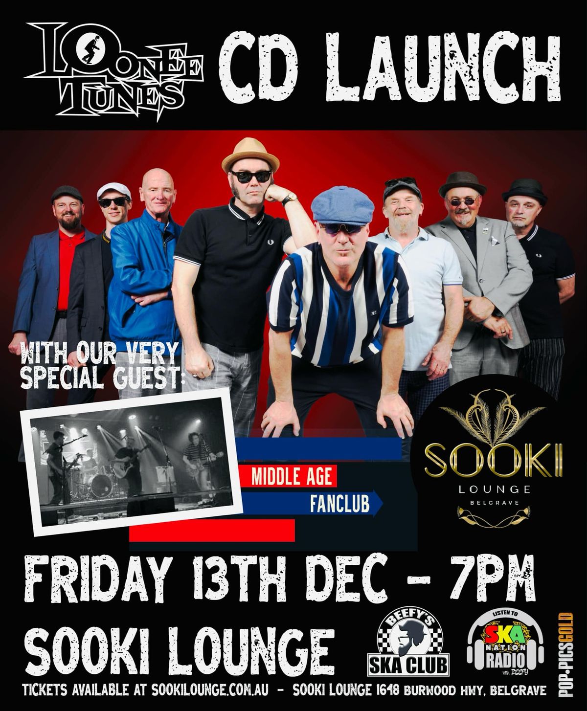 Loonee Tunes Single Launch & Christmas Party! Loonee Tunes & Middle Age Fan Club