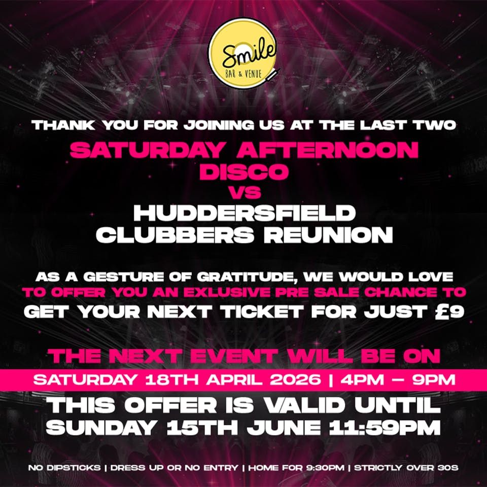 Over 30's Saturday Afternoon Disco!