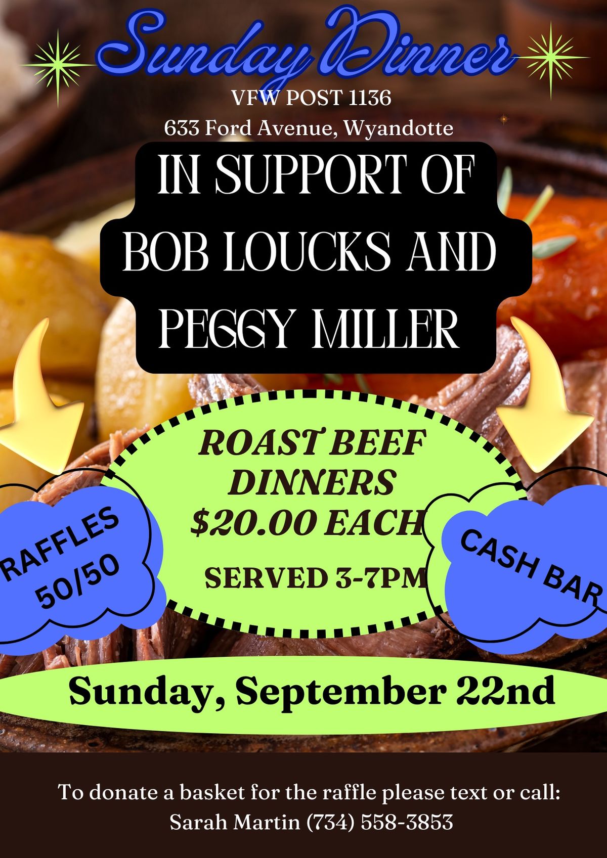 Sunday Dinner Benefit for Bob and Peggy