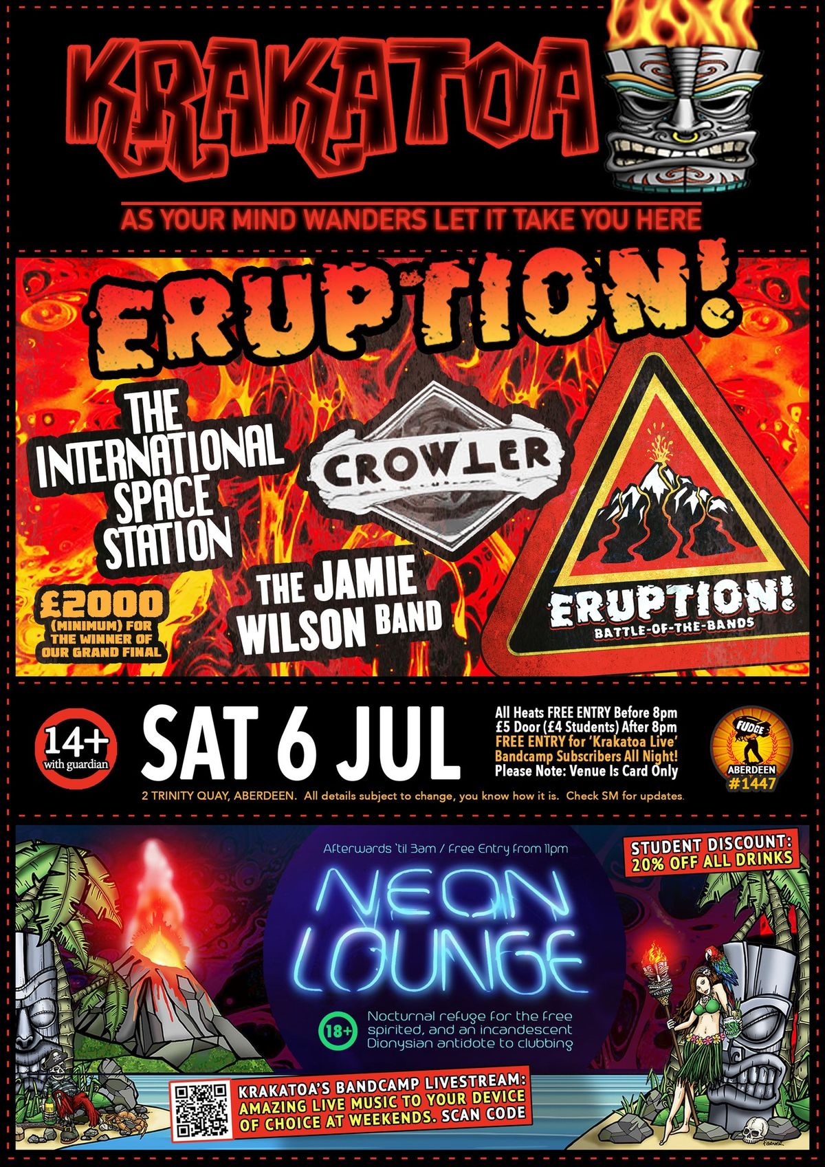 Eruption! \u00a32K BOTB - HEAT - The International Space Station + Crowler + The Jamie Wilson Band