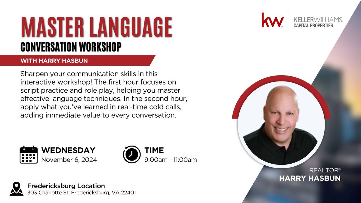 Master Language Conversation Workshop with Harry Hasbun