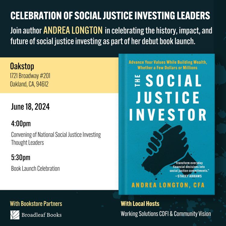 Oakland - June 18 - The Social Justice Investor Book Tour