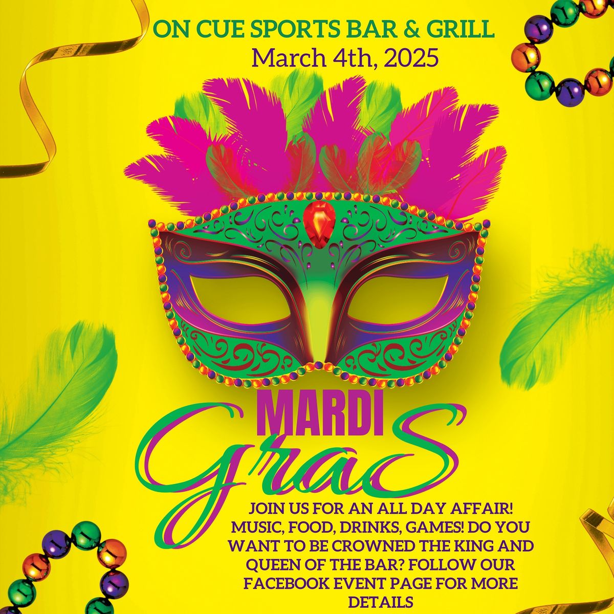 A Mardi Gras Celebration @ On Cue Sports Bar & Grill