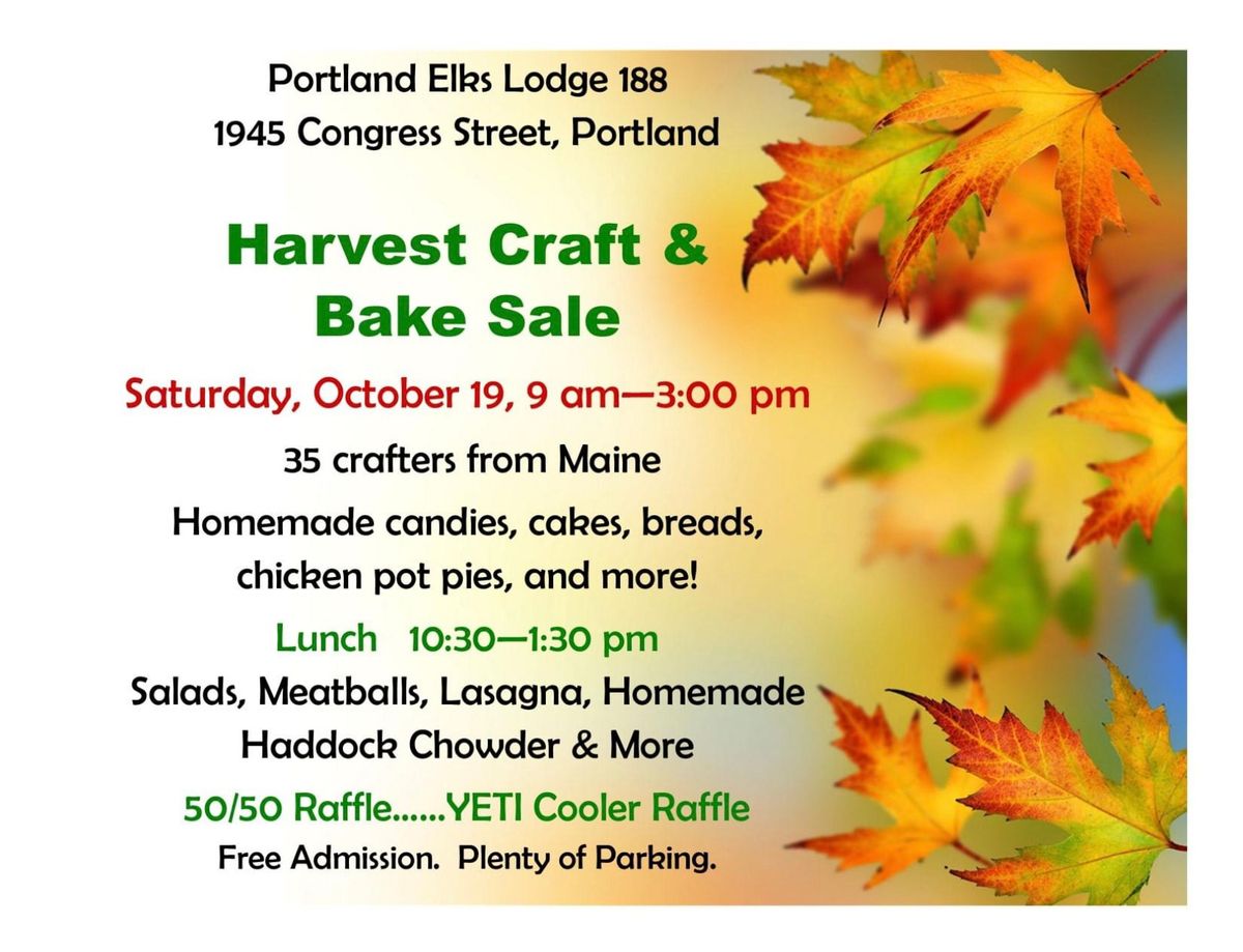 Portland Elks Lodge Harvest Craft & Bake Sale