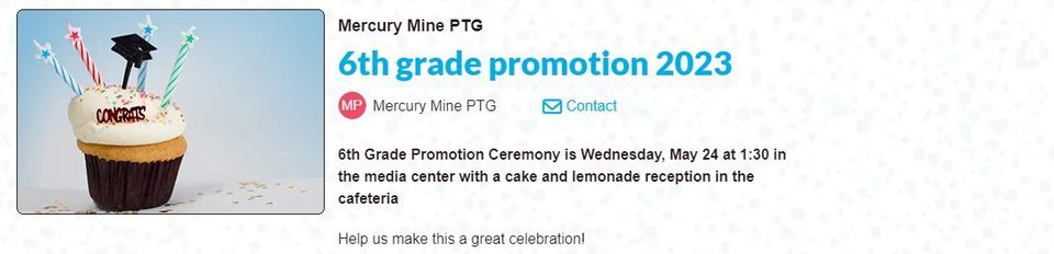 6th Grade Promotion Ceremony Wednesday, May 24