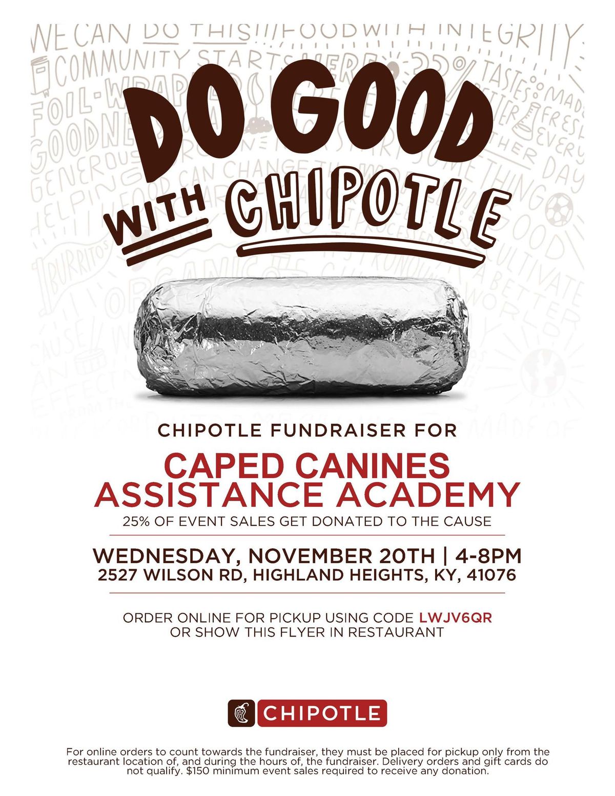 CCAA Dine to Donate at Chipotle