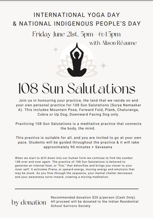 108 Sun Salutations International yoga day & National Indigenous People's Day