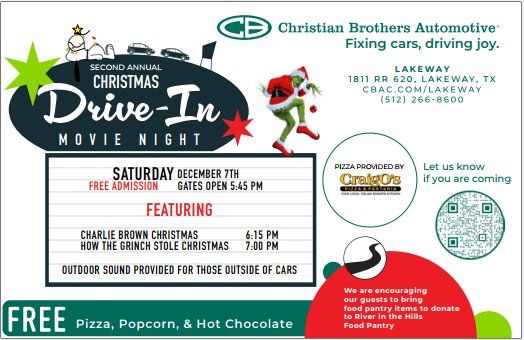 Drive-In Movie Night hosted by Christian Brothers Automotive 