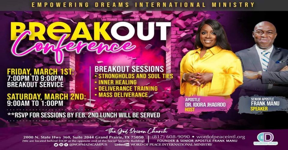 Breakout Conference - Hosted by Dr. Idora Jhagroo