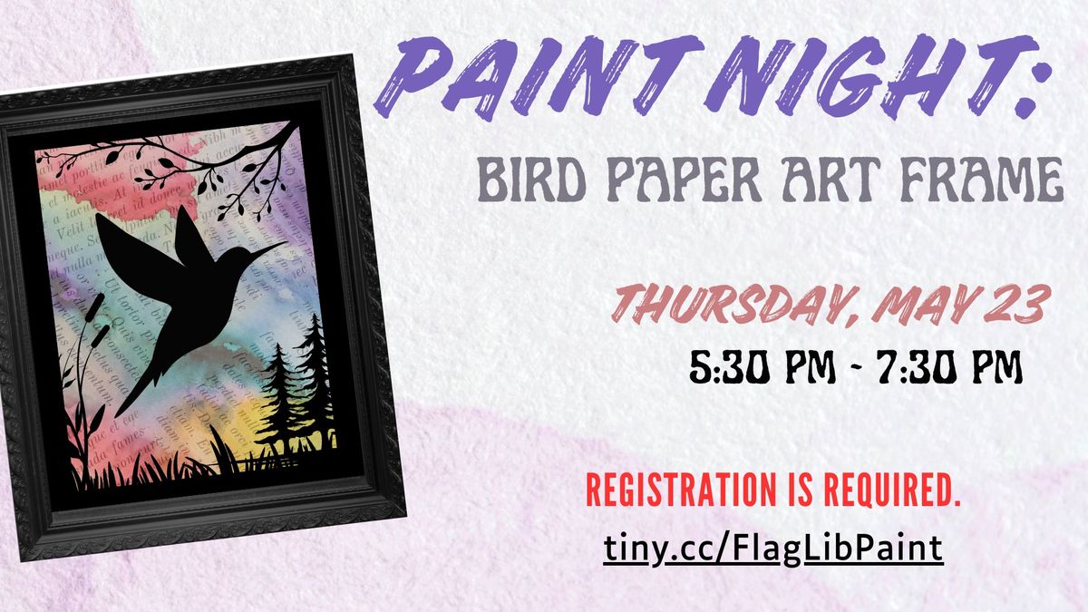 Paint Night: Bird Paper Art Frames