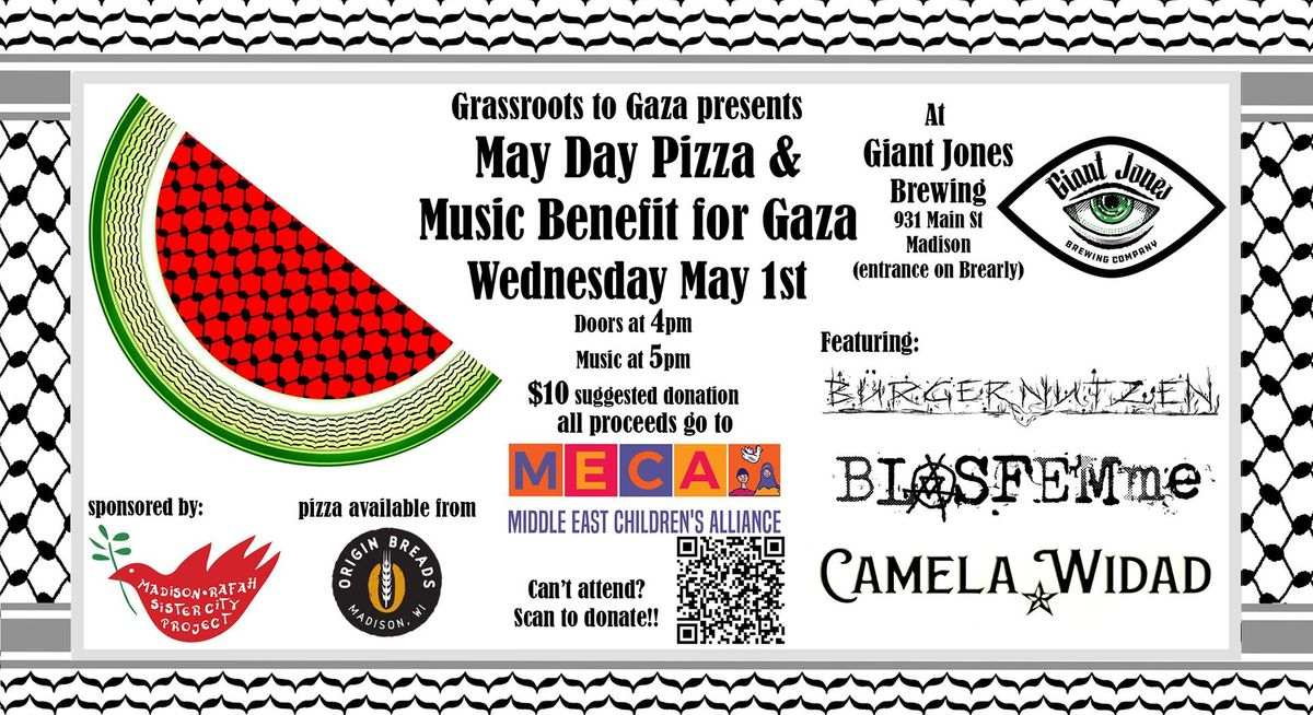 May Day Pizza & Music Benefit for Humanitarian Aid to Gaza