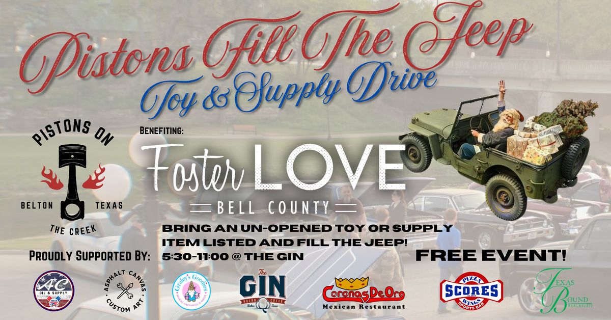 Pistons On The Creek | Fill The Jeep Toy & Supply Drive!