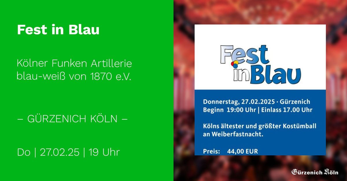 Fest in Blau - K\u00f6lns \u00e4ltester und gr\u00f6\u00dfter Karnevalsball an Weiberfastnacht