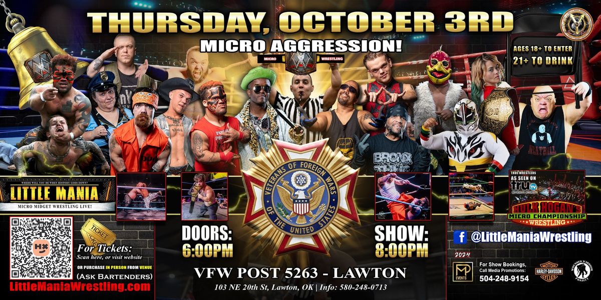 Lawton, OK - Micro Wrestling All Stars @ VFW Post #5263: Little Mania Rips Through the Ring!