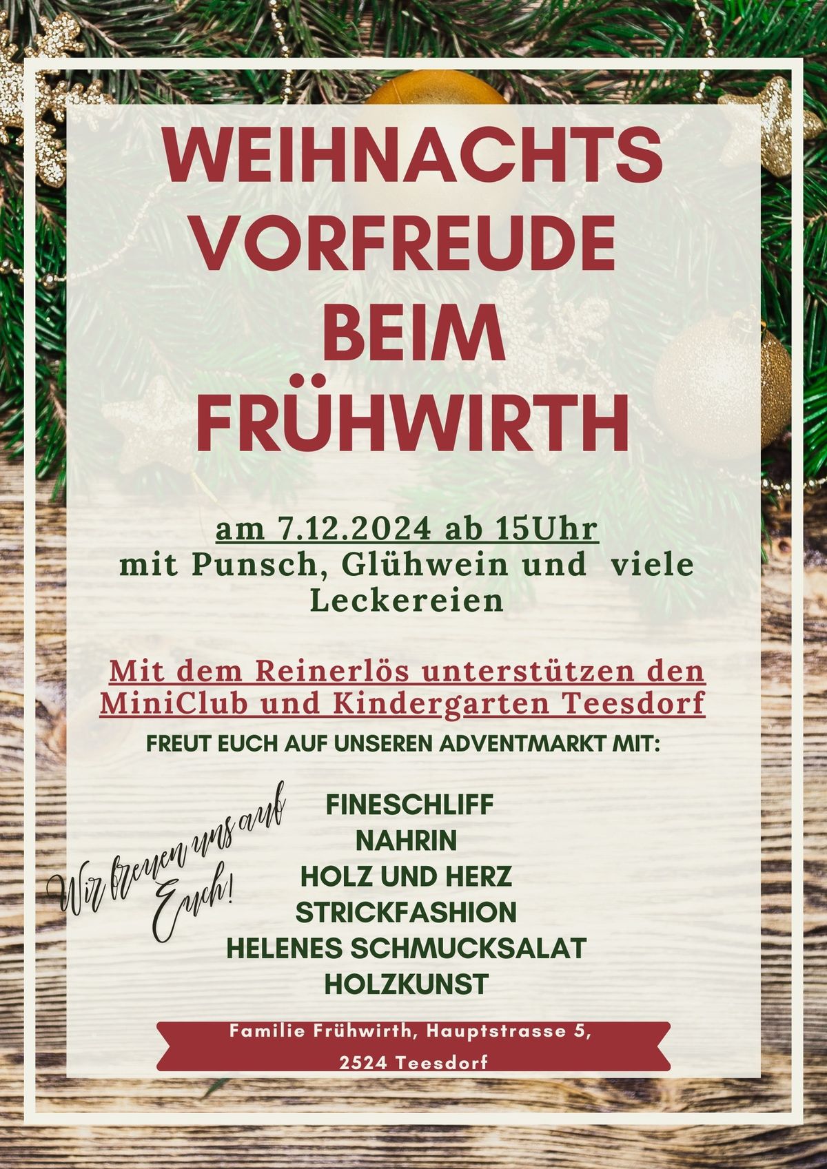 Weihnachtsvorfreude beim Fr\u00fchwirth