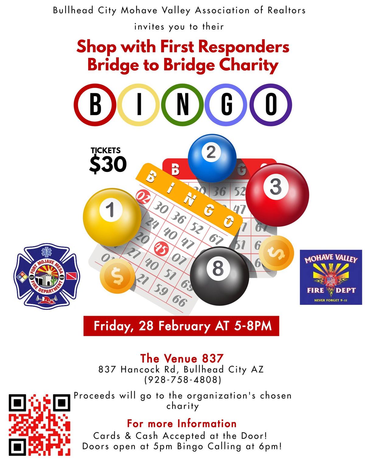 Bingo Night- Benefiting Shop with First Responders Bridge to Bridge