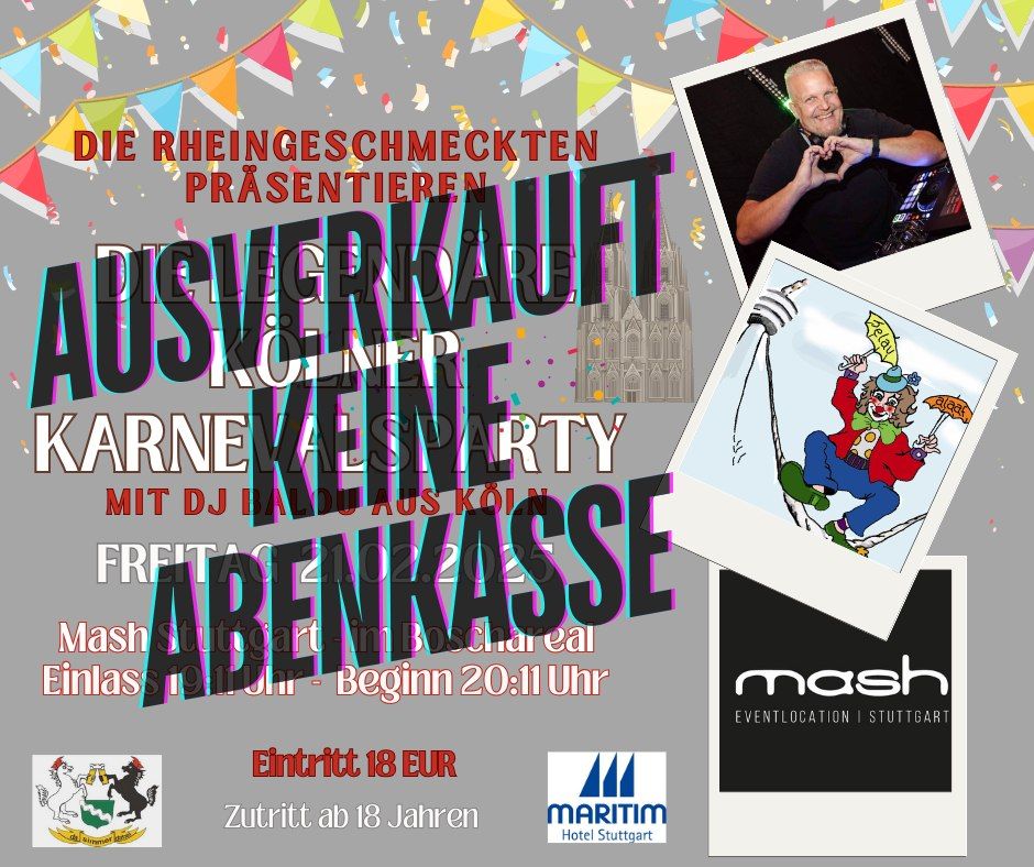 Die legend\u00e4re K\u00f6lner Karnevalsparty der Rheingeschmeckten in Stuttgart