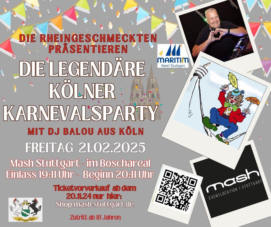 Die legend\u00e4re K\u00f6lner Karnevalsparty der Rheingeschmeckten in Stuttgart