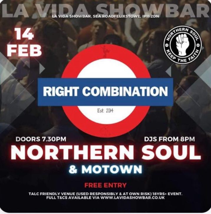 The Right Combination at La- Vida Showbar Felixtowe