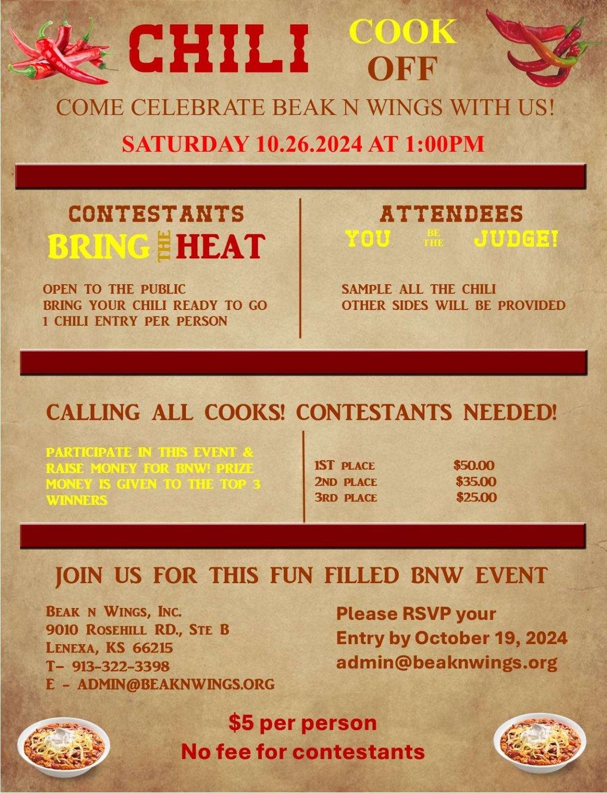 Chili Cook Off (Facility Closed)