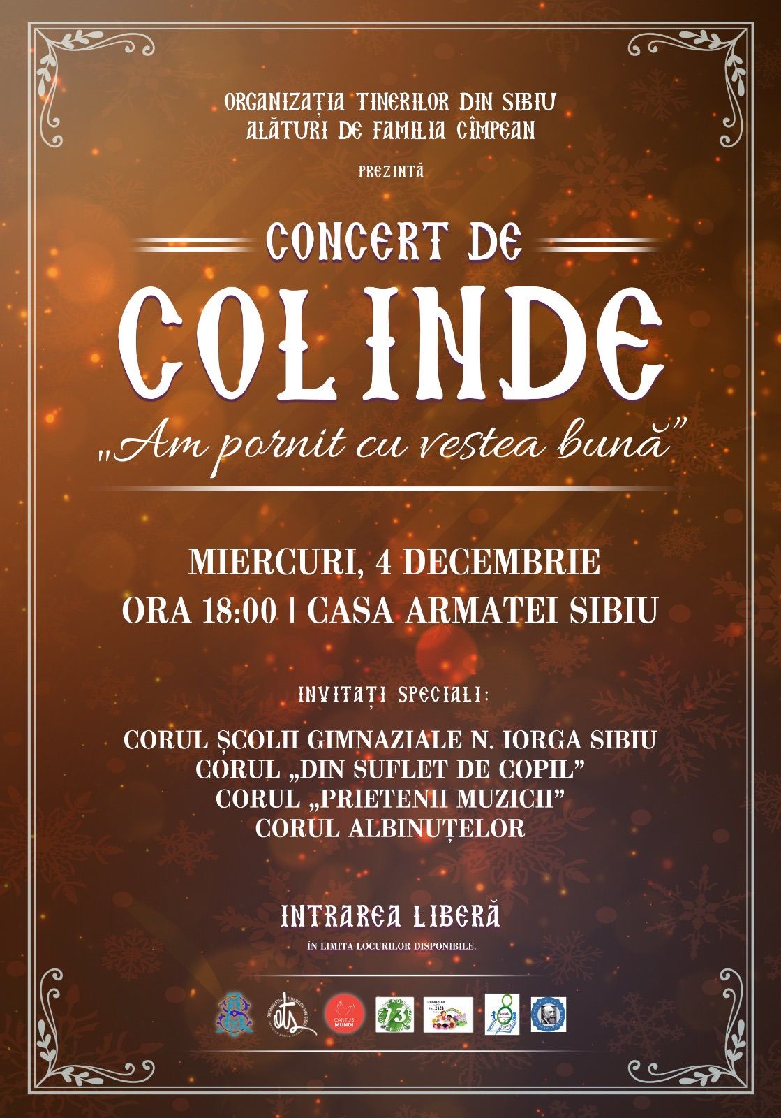 Concert de colinde - \u201eAm pornit cu vestea bun\u0103\u201d