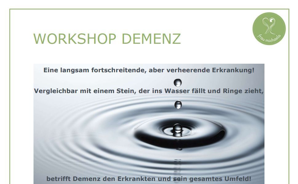 Workshop Demenz 