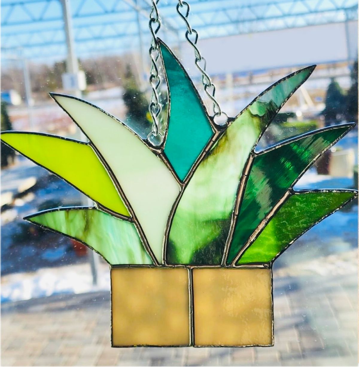 Aloe Plant Stained Glass with Morgan's Stained Glas