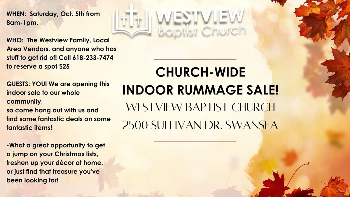 Huge Indoor Rummage Sale