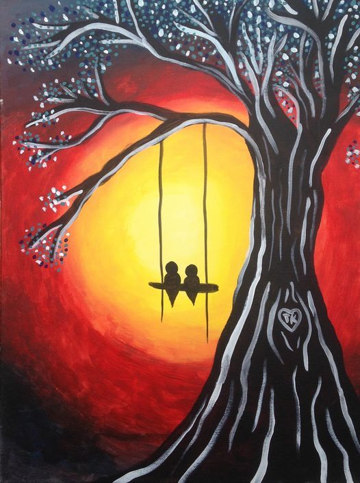 Paint and Sip Event "Lovebirds"