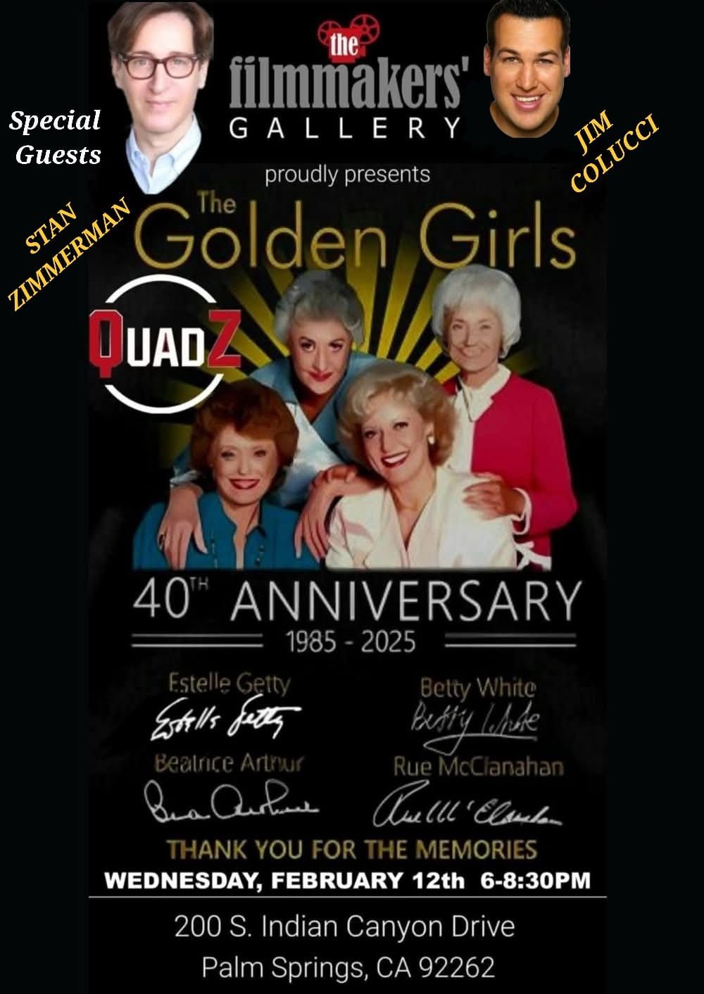 THE GOLDEN GIRLS 40th Anniversary w\/ Guests, STAN ZIMMERMAN & JIM COLUCCI!