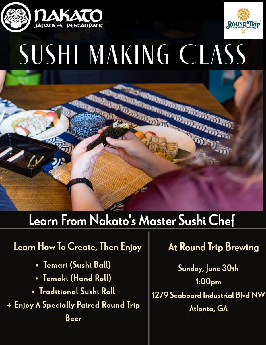 Sushi Making Class At Round Trip Brewing
