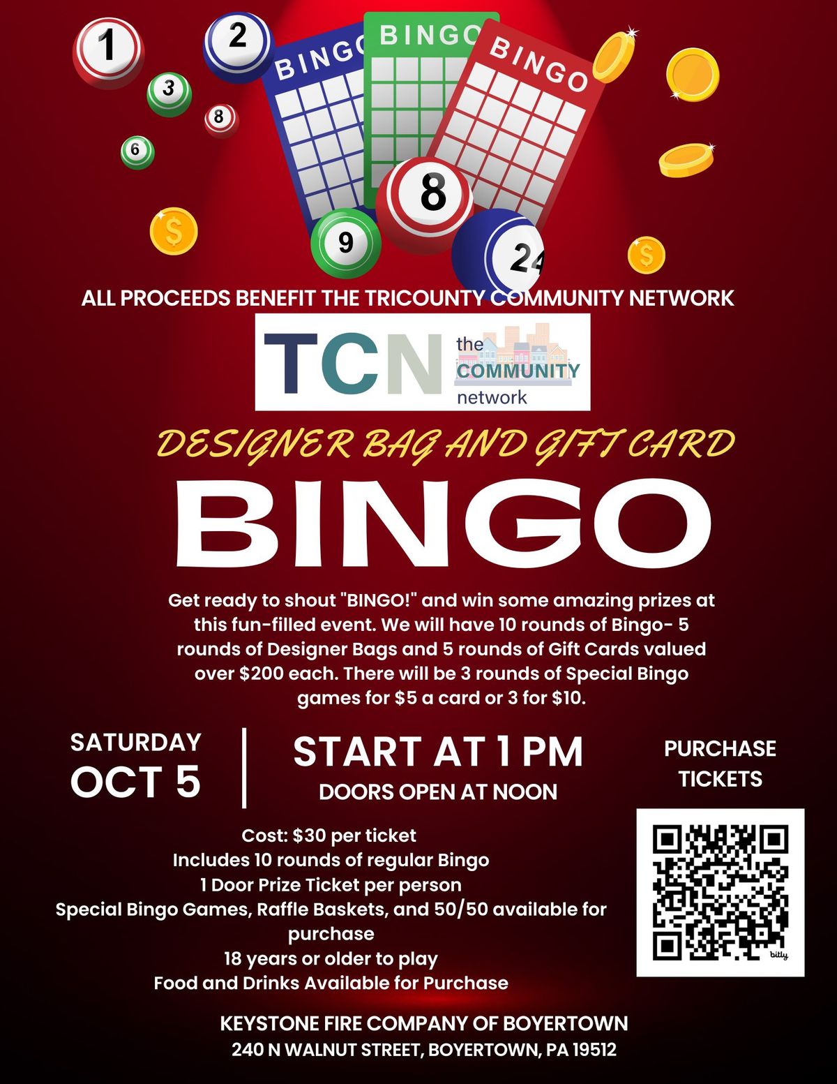 TCN Designer Bag and Gift Card Bingo