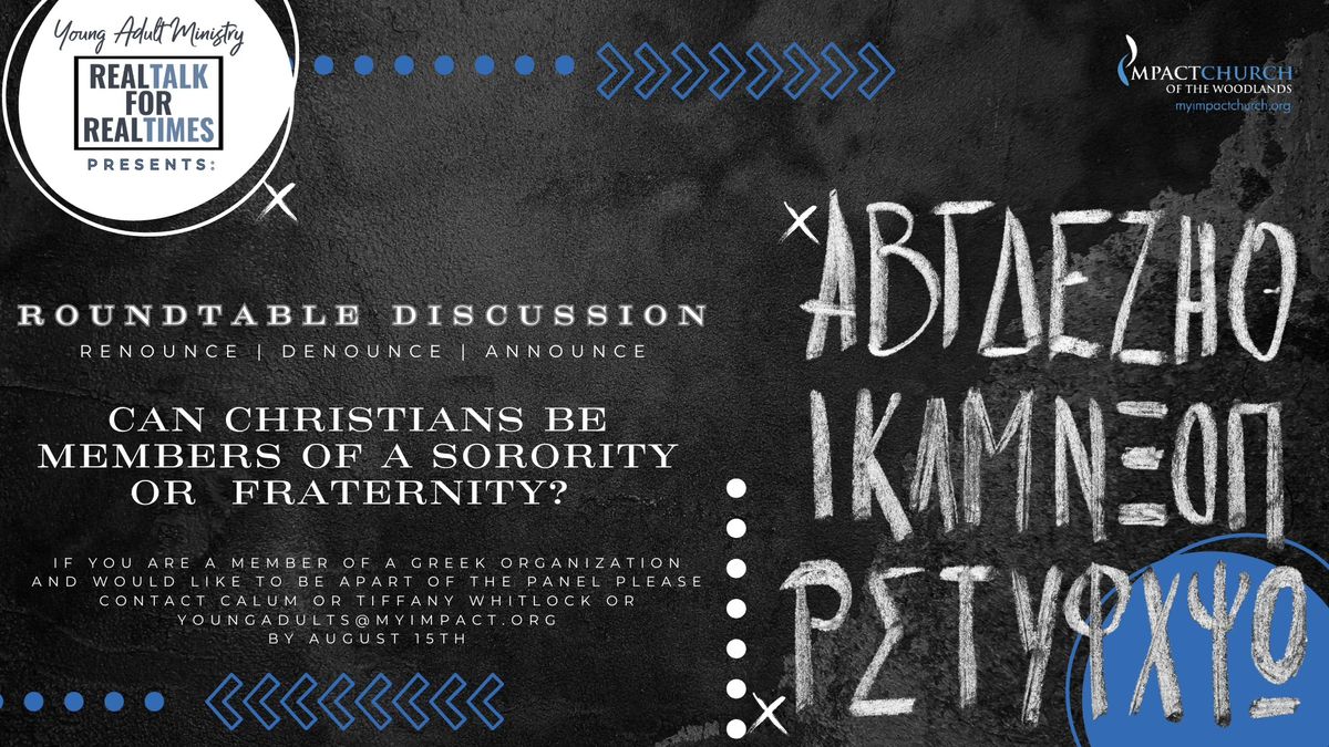 Young Adult Ministry "Can Christians Be Members of a Sorority or Fraternity"?