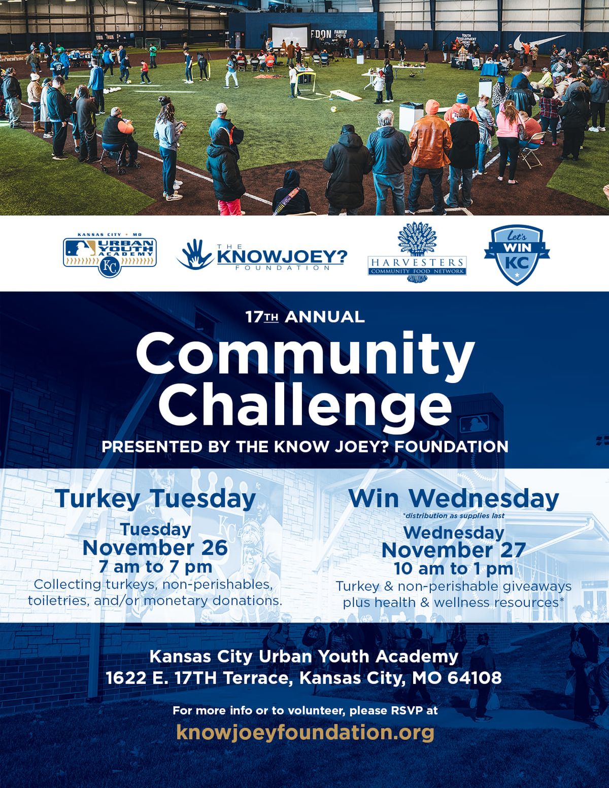 17th Annual Turkey Tuesday & Win Wednesday \u2013 COMMUNITY CHALLENGE Food Drive & Wellness Fair