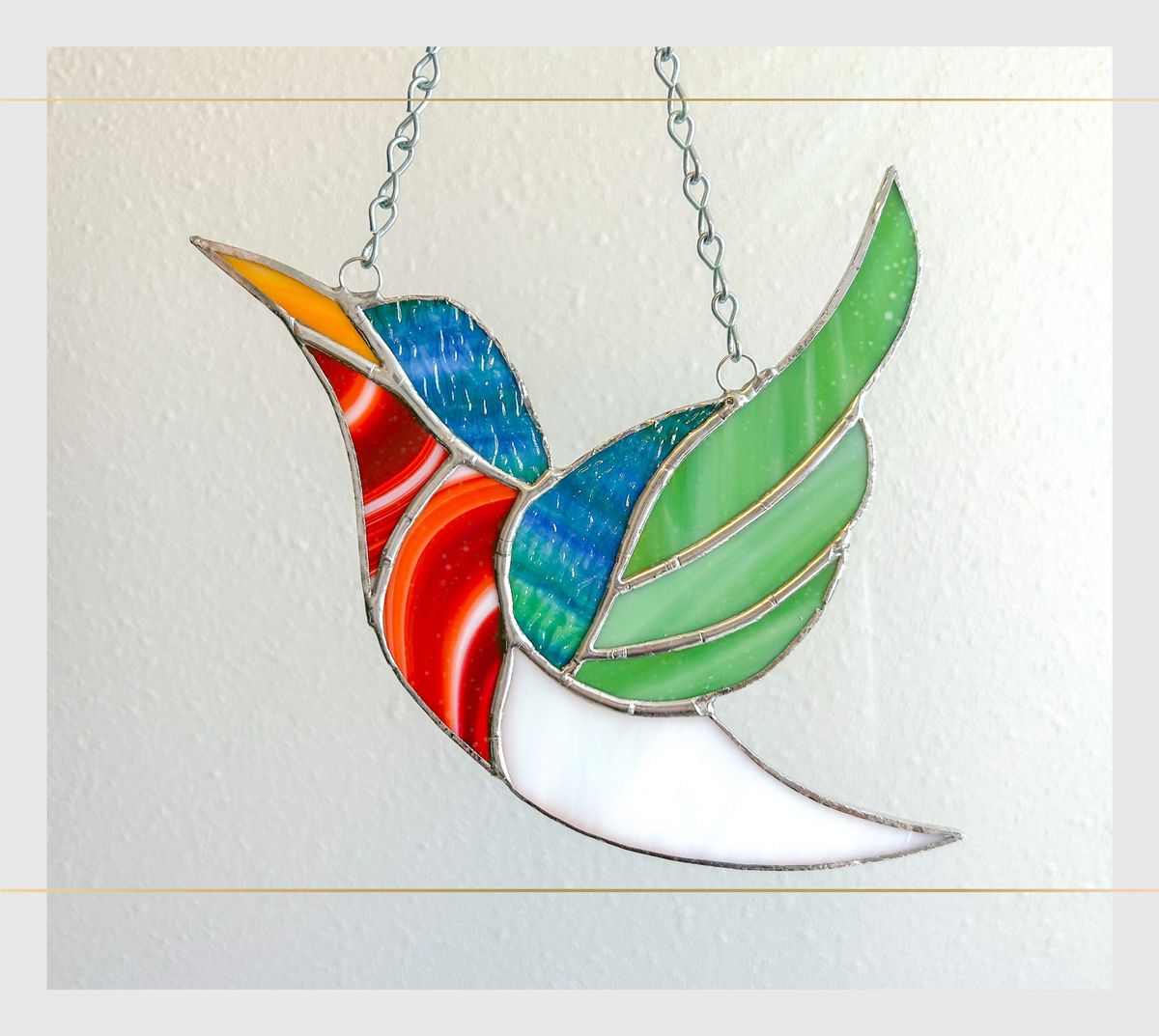 Stained Glass Hummingbird with Morgan's Stained Glass
