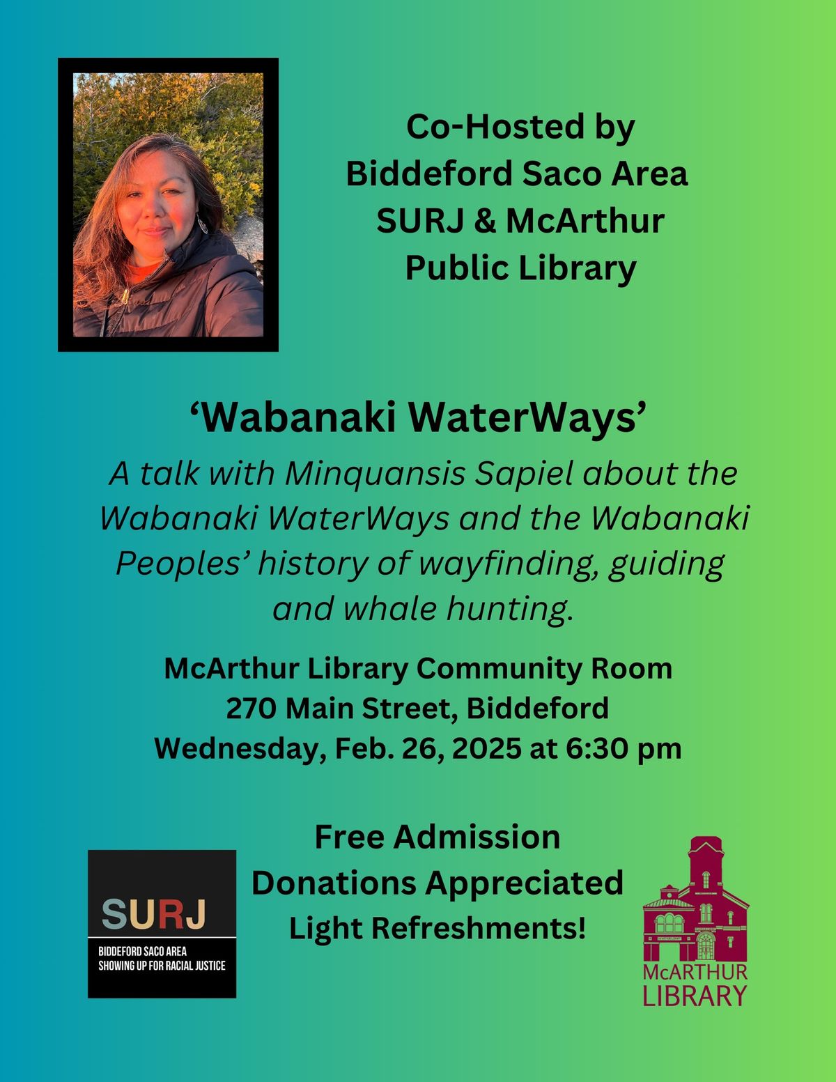 A Talk by Minquansis Sapiel: Wabanaki Waterways