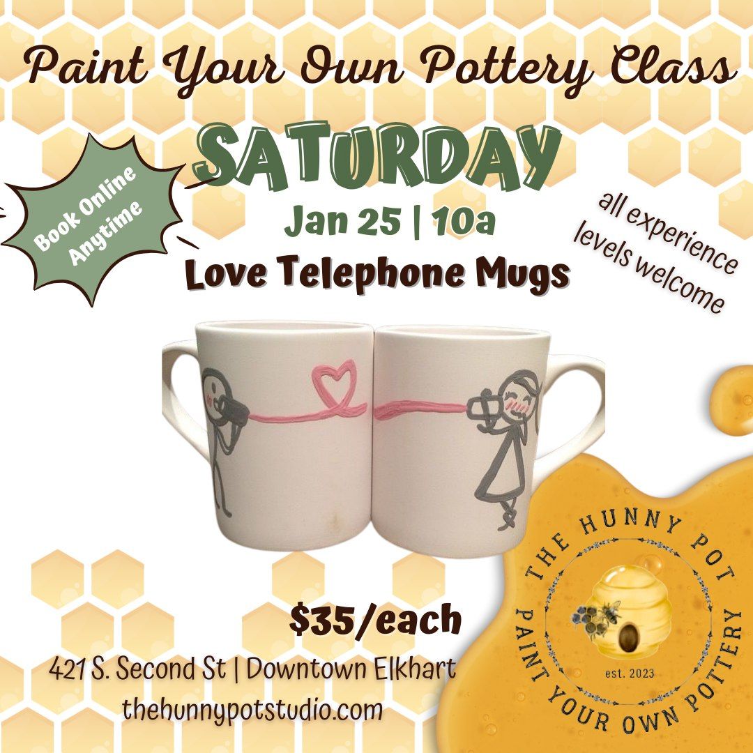 CLASS | Paint Your Own Love Telephone Mugs (2)