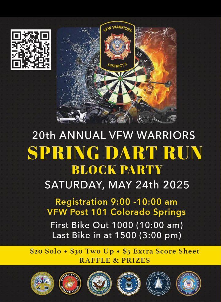 VFW Warriors Dist 5 20th Annual Spring Dart Run and Block Party