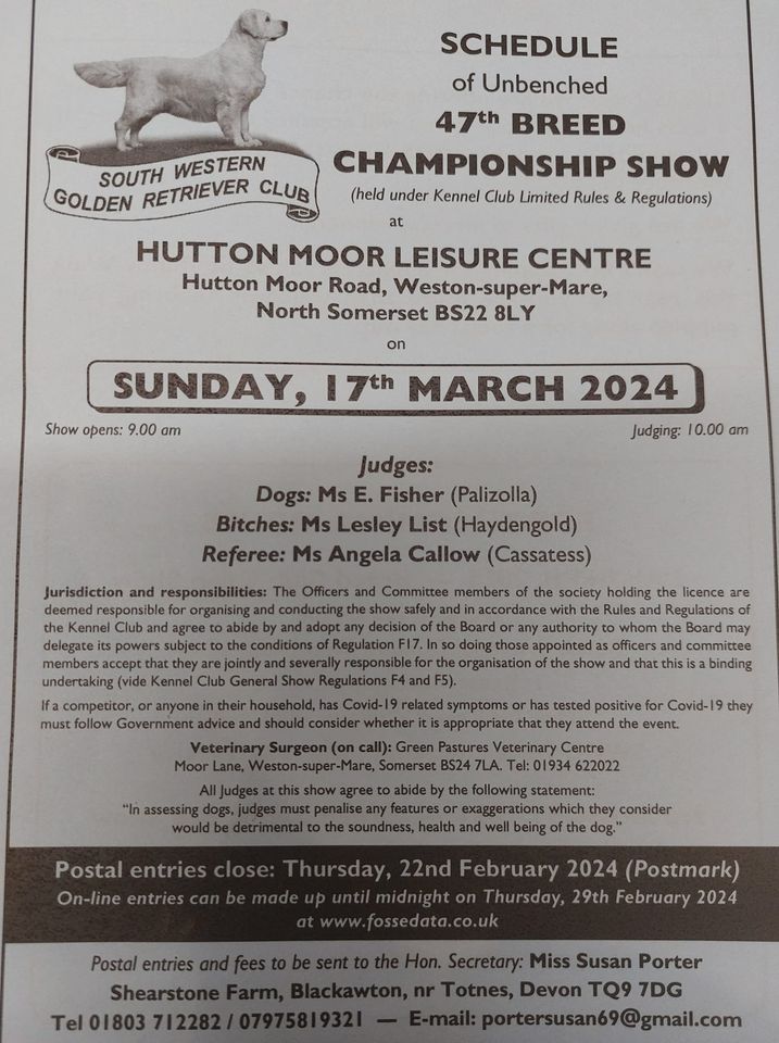 South Western Golden Retriever Club Championship Show