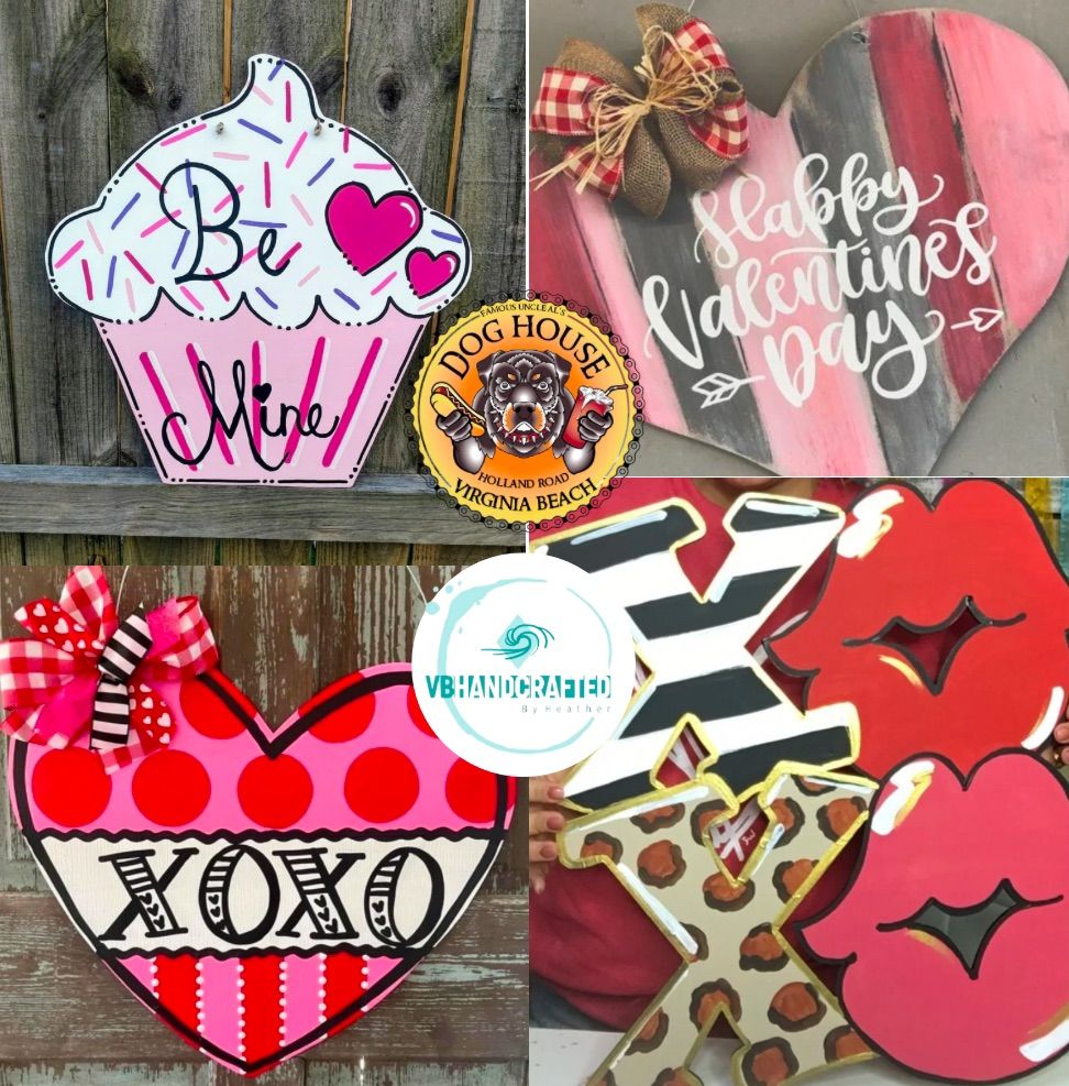 Valentine\u2019s Doorhanger Paint Night