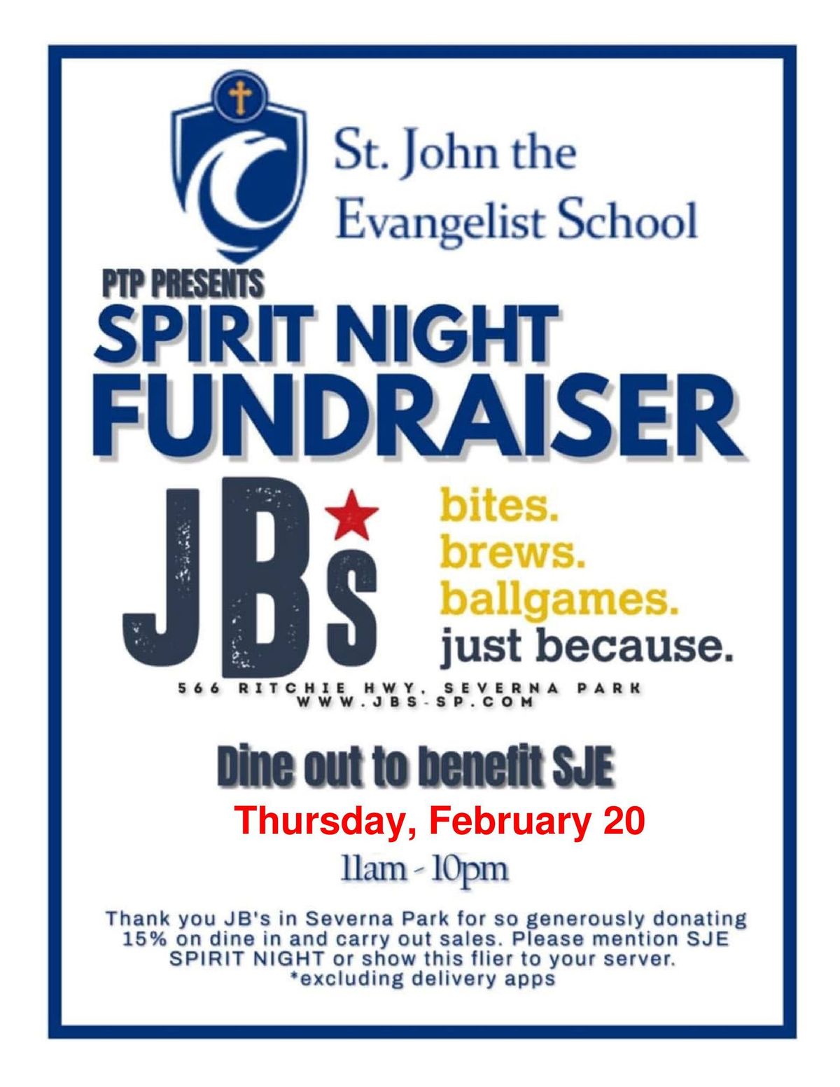 JBs Fundraiser to Benefit SJES