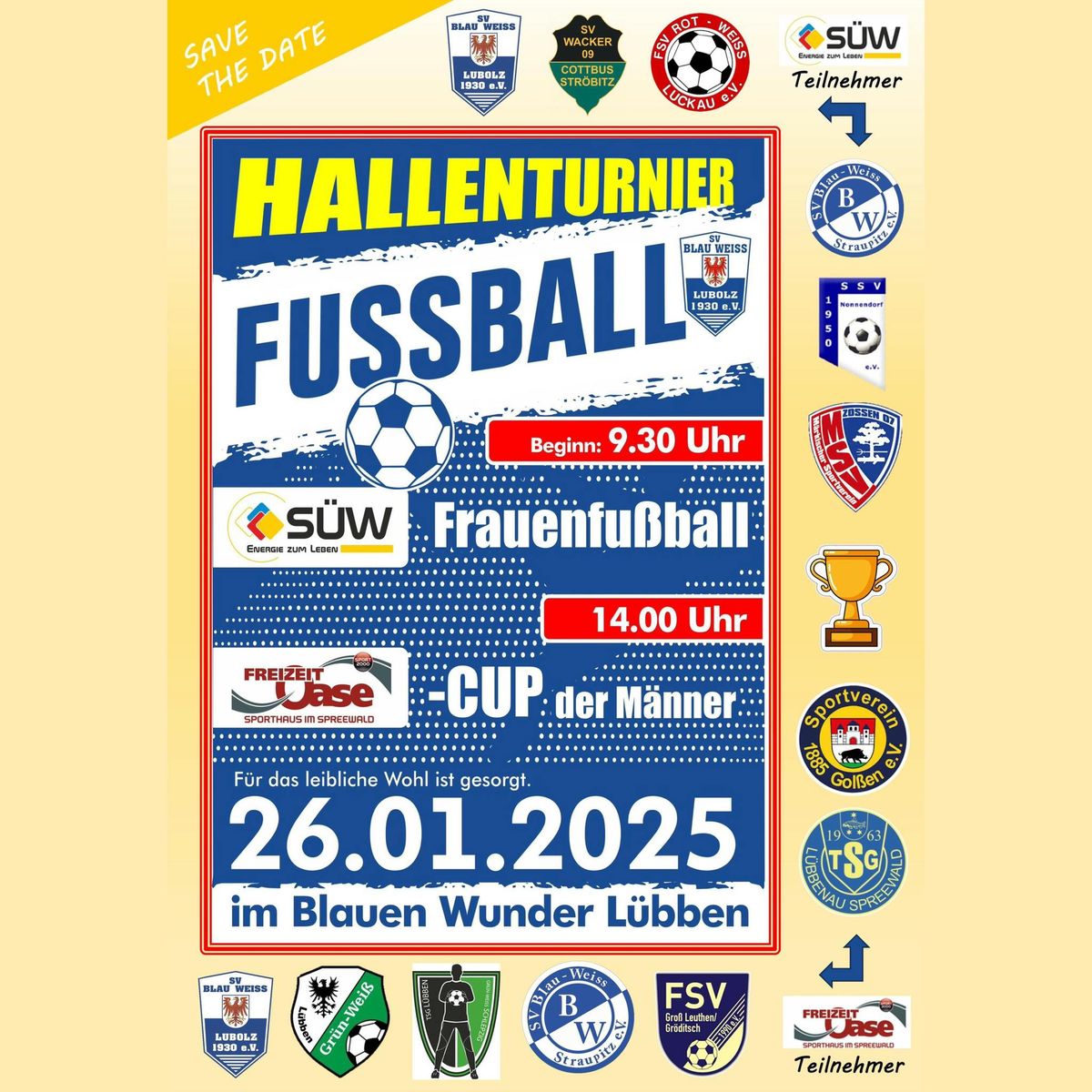 Hallenturnier SV Blau-Wei\u00df Lubolz Frauen und M\u00e4nner