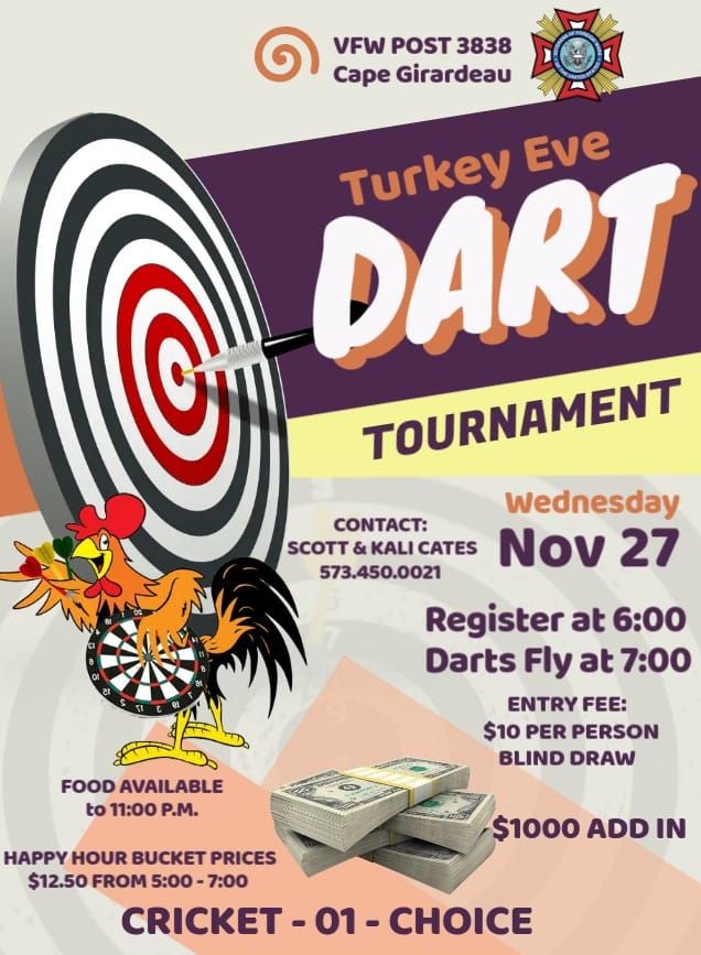 VFW 3838 Thansgiving Eve dart tournament 