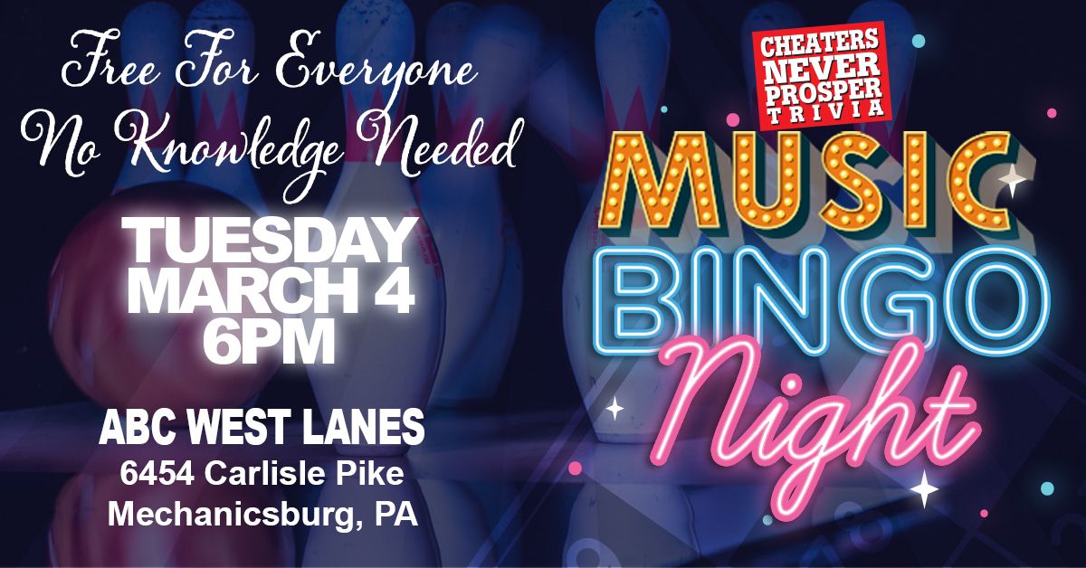 Music Bingo at ABC West Lanes - Mechanicsburg