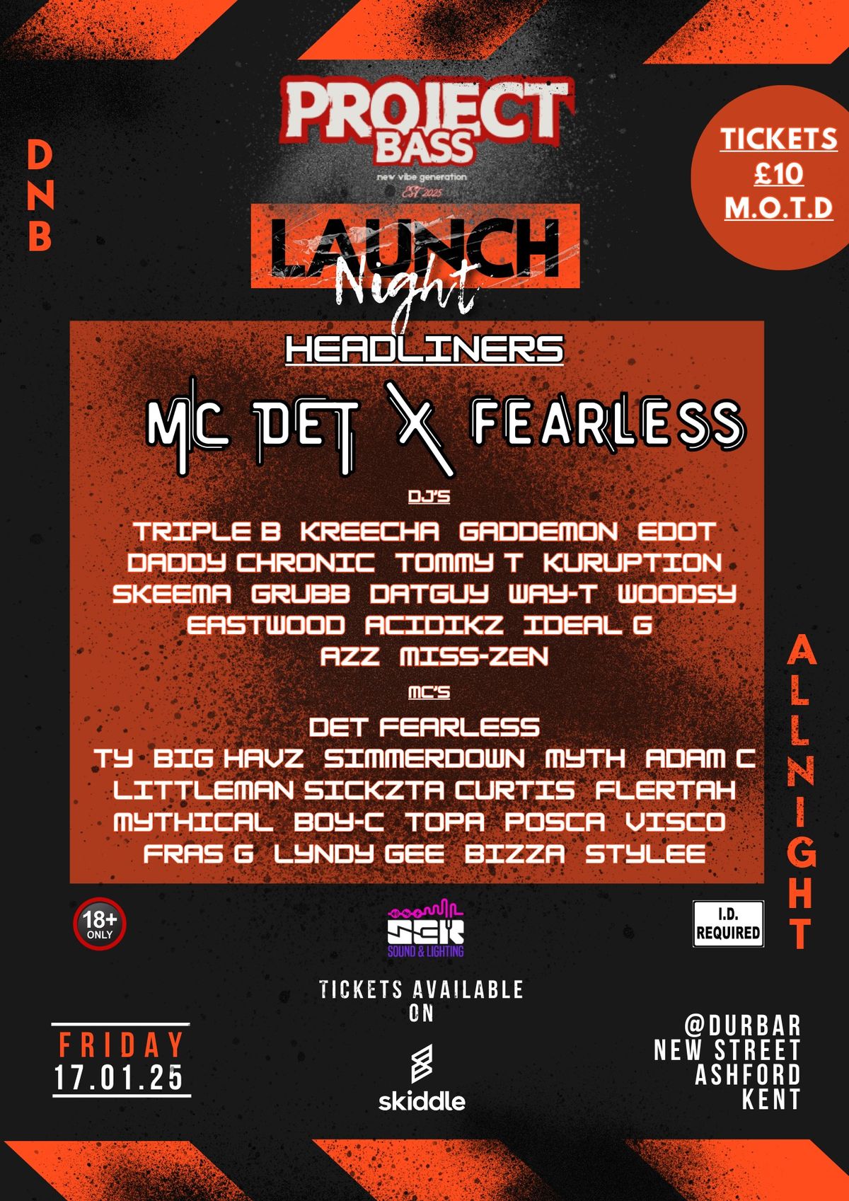 PROJECT BASS (LAUNCH NIGHT ) W\/ MC DET & MC FEARLESS