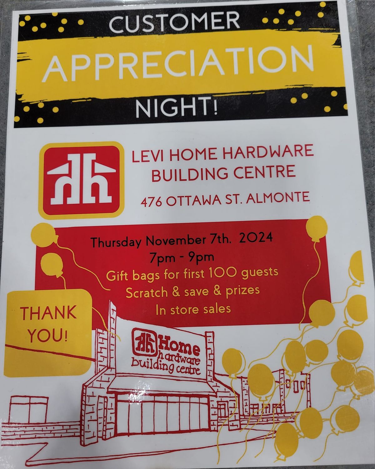 LEVI HOME HARDWARE BUILDING CENTRE CUSTOMER APPRECIATION NIGHT