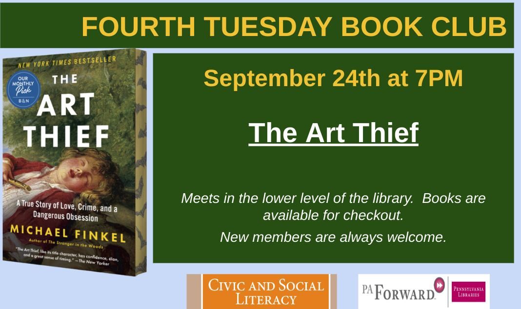 4th Tuesday Book Club: The Art Thief